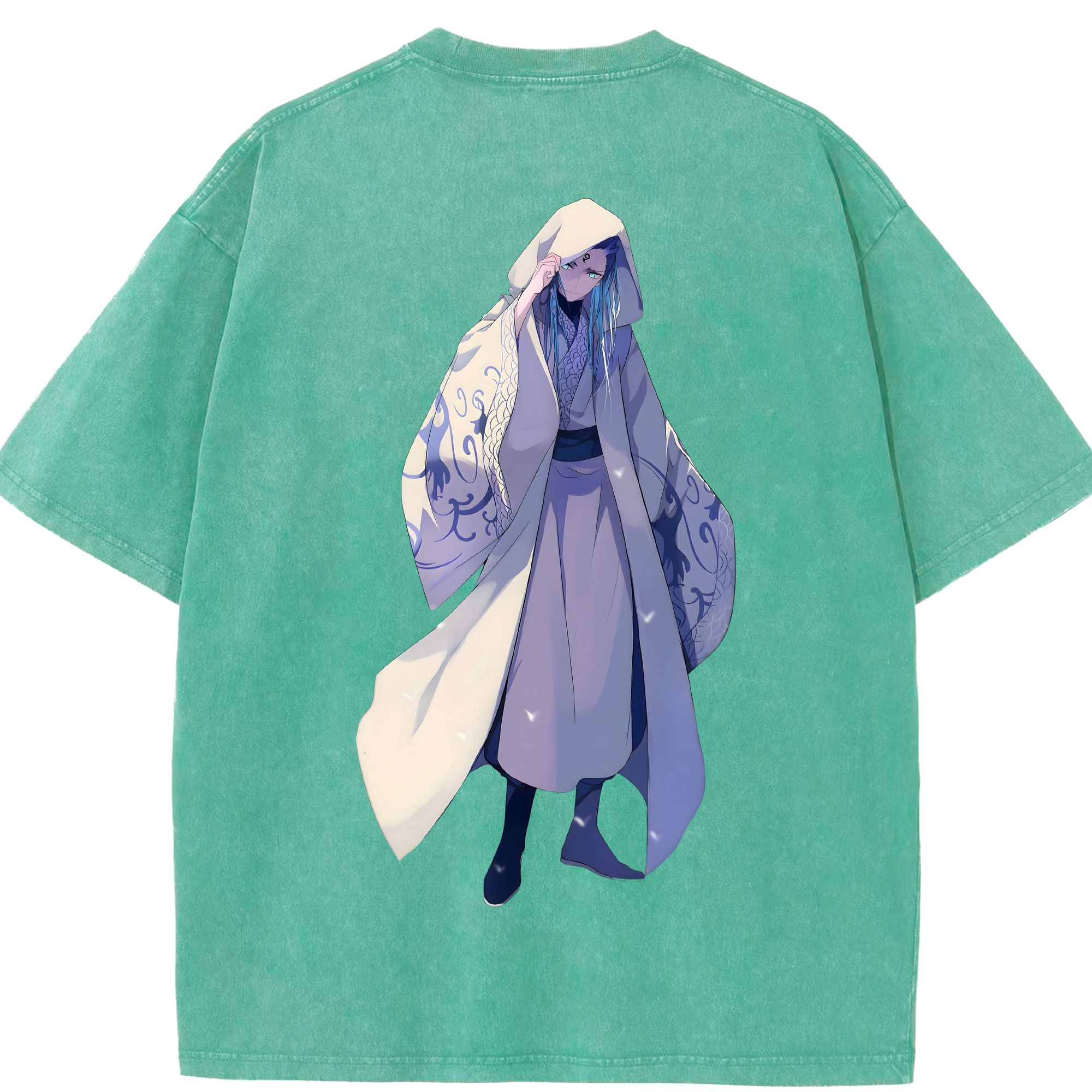 （画像用） Ne Zha 2 ナタ 魔童の大暴れ 綿100% ヴィンテージ風 半袖Tシャツ（背面プリント）